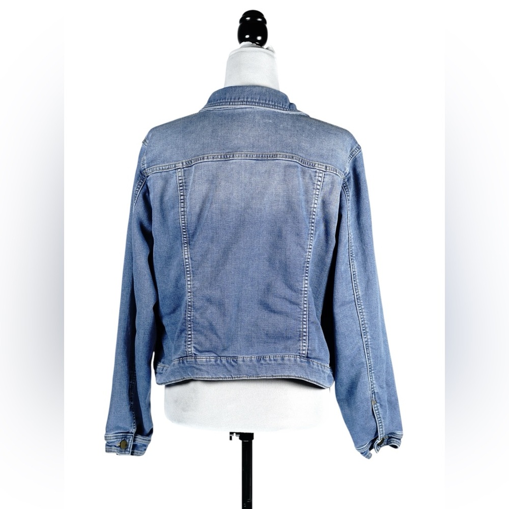 New York & Company Blue Denim Jacket Stretch Cotton Blend – Size XL - Picture 7 of 13